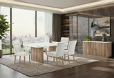 D2504 - 7 Piece Dining Room Set (Dining Table And 6 Dining Chairs) - Light Gray / White