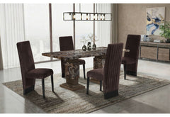 D12DT - 9 Piece Dining Room Set (Dining Table With 8 Dining Chairs) - Dark Brown