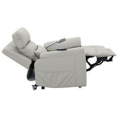 Marsha - Power Recliner With Lift & Massage - Light Gray Leather