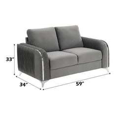 Wenona - Loveseat - Gray Velvet