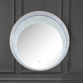 Nysa - 39" Accent Mirror With LED - Mirrored & Faux Crystals