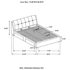 Fenbrook Grey California King Storage Bed - MyWaynesHome #