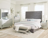 Camille Silver Eastern King Bed 5 Pc Set - MyWaynesHome #
