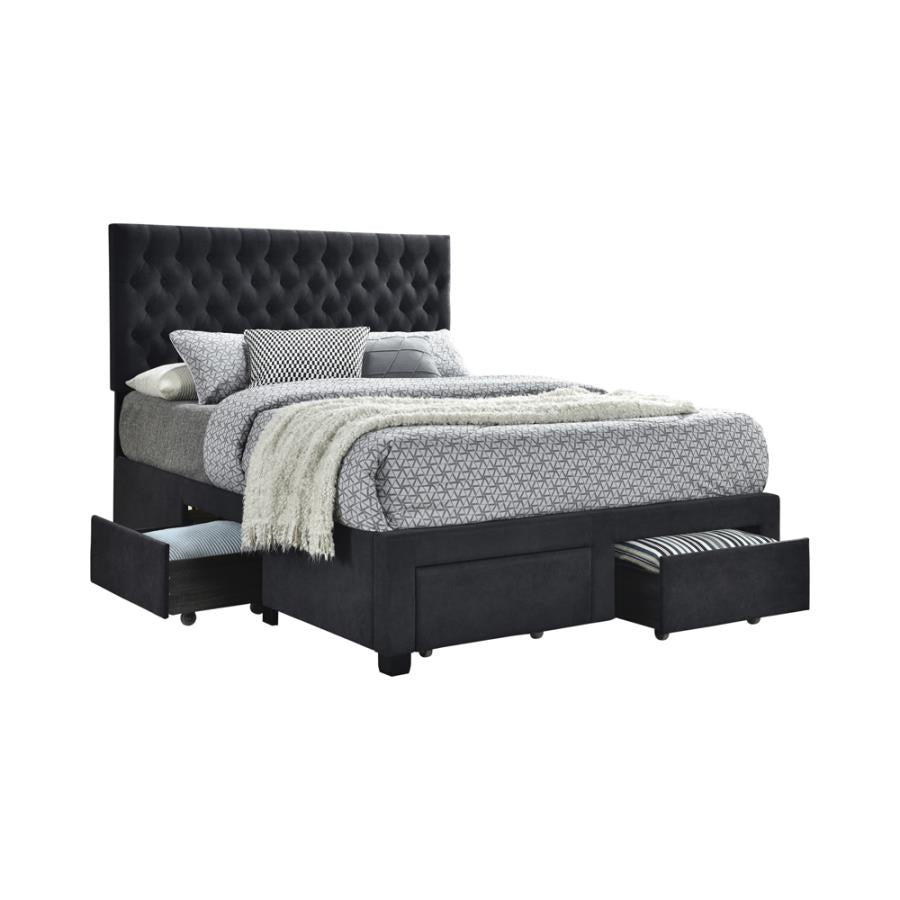 Soledad Grey Eastern King Storage Bed - MyWaynesHome #