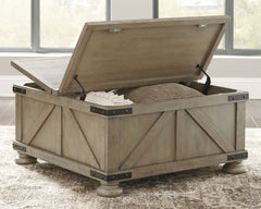 Aldwin - Cocktail Table With Storage - Square - Gray