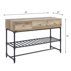Brantley II - Sofa Table - Oak & Sandy Black