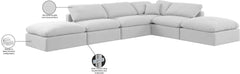 Indulge - Linen 6 Piece Modular Armless Sectional - White
