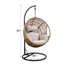Vasant - Hanging Chair - Beige Fabric & Rope