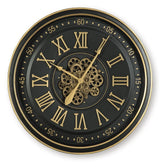 Dairton - Wall Clock - Black / Gold Finish