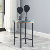 Brantley - End Table - Clear Glass & Sandy Gray