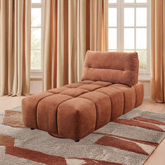 Loanna - Modular - Chaise - Coral Red Chenille