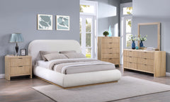 Vaughn - Linen Bed With Natural Base