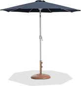 Fiji - Aluminum Patio Umbrella With Round Teak And White Base
