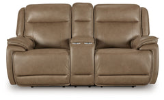 Glencroft - Power Reclining Loveseat With Console / Adjustable Headrest - Sahara