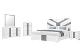 Optimus - 5 Piece Full Bedroom Set - White