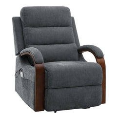 Kayla - Power Recliner With Lift & Heating & Massage - Gray Chenille