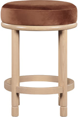 Monette - Taburete de mostrador con base natural - Coñac