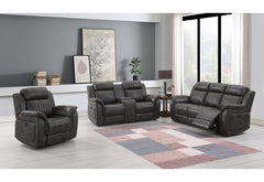 U8517 - 3 Piece Living Room Set (Reclining Sofa / Reclining Loveseat / Glider Recliner) - Charcoal