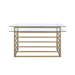 Shona - Writing Desk - Clear Glass Top & Antique Gold