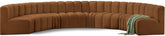 Arc - Velvet 8 Piece U-Shaped Modular Sofa - Saddle