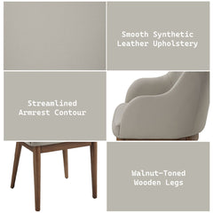 Harvey - Side Chair (Set of 2) - Synthetic Leather & Walnut