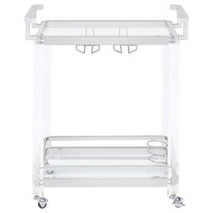 Jefferson - 2-Tier Glass Shelf Acrylic Bar Cart - Chrome