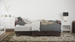 Ottomanson Armada X - Upholstered Convertible Wood Trimmed Chaise Lounge With Storage - Beige/Brown PU Chenille