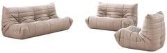 Relax - Vegan Leather 54.75" Upholstered Loveseat - Tan