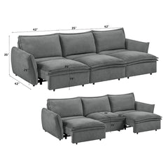 Eaden - Power Sofa With Sleeper - Gray Chenille
