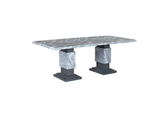 D1212 - 7 Piece Dining Room Set (Dining Table And 6 Dining Chairs) - Gray / White