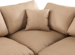 Comfy - Faux Leather Corner Chair - Tan