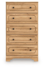 Aleaport - Five Drawer Chest - Warm Brown