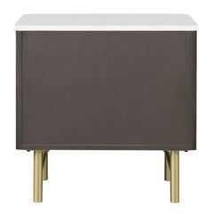 Clayten - Nightstand - Marble Top & Espresso
