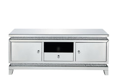 Lotus - TV Stand - Mirrored, Faux Ice Cube Crystals