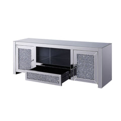Noralie - TV Stand - Mirrored & Faux Diamonds