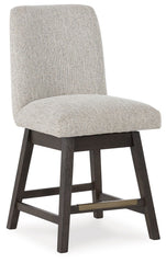 Burkhaus - Upholstered Swivel Barstool (Set of 2) - Beige / Dark Brown