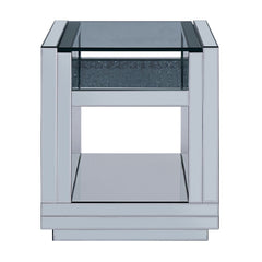 Nysa - 24" End Table - Mirrored & Faux Crystals