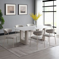 Kalam - Side Chair (Set of 2) - Gray Fabric & Beige