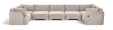Hammond - Velvet Performance Fabric Upholstered 7 Piece U-Shaped Sectional