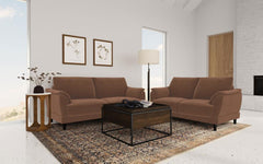 Selma - Velvet Upholstered Crescent Arm Loveseat - Rust