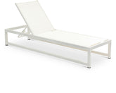 Maldives - Water Resistant Outdoor Patio Adjustable Sun Chaise Lounge Chair With White Base