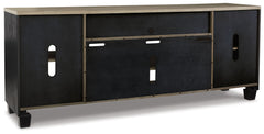 Foyland - XL TV Stand w/Fireplace Option - Black / Brown