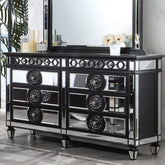 Varian II - Dresser - Mirrored, Black & Sliver