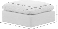 Indulge - Linen Ottoman - White