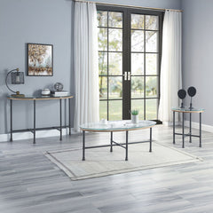 Brantley - Sofa Table - Clear Glass & Sandy Gray