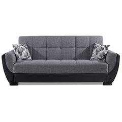 Ottomanson Armada Air - Upholstered Convertible Sofabed With Storage - Gray/Black PU Polyester