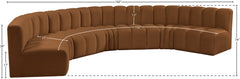 Arc - Velvet 7 Piece U-Shaped Modular Sofa - Saddle