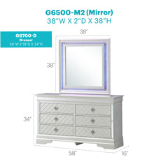 Verona - 33" Dresser - Silver Champagne