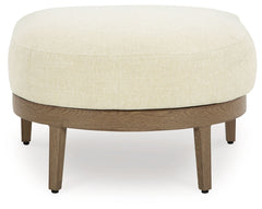 Serene Bay - Ottoman With Cushion - Dark Brown / White