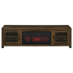 Havering - 71" TV Stand Fireplace Media Console - Dark Pine